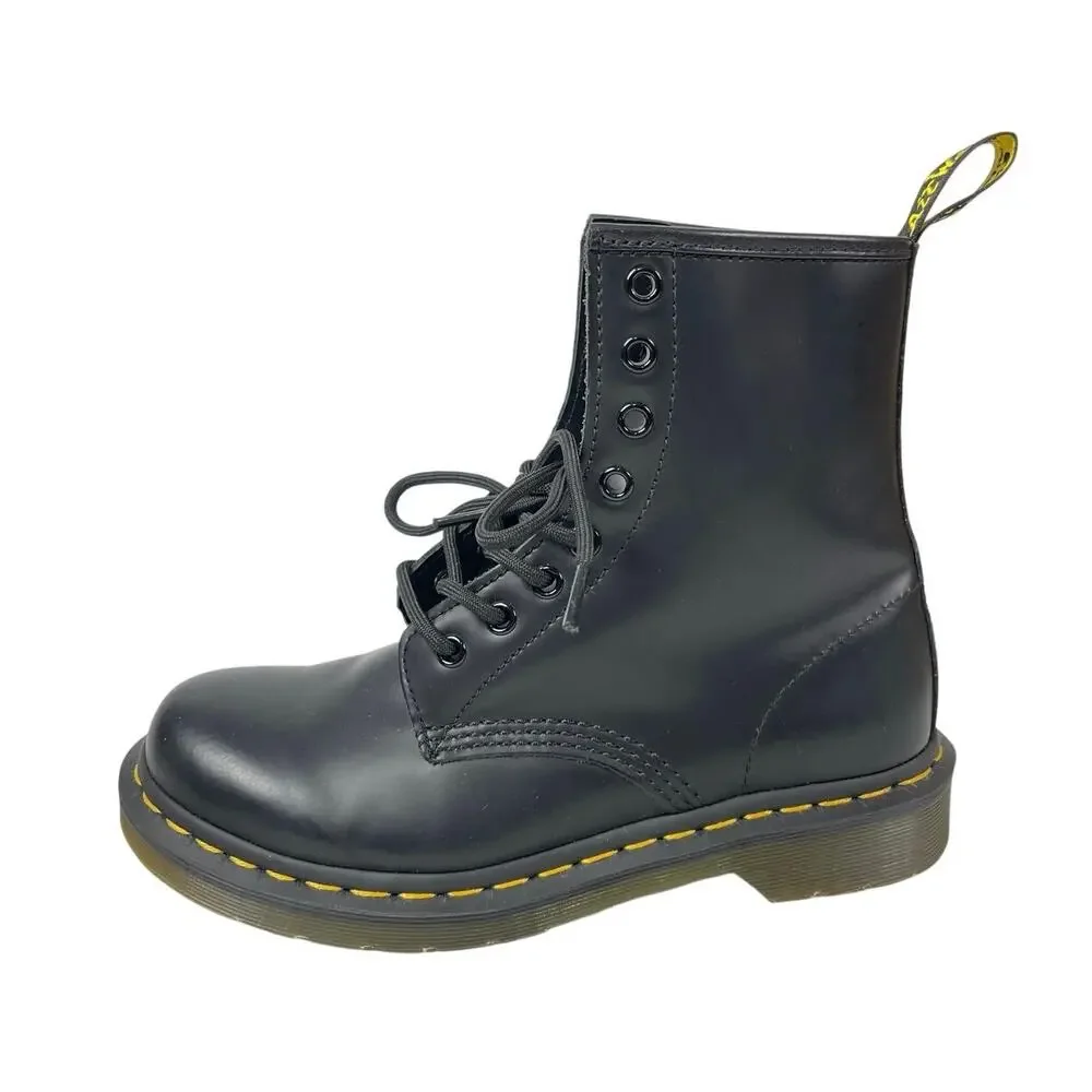 NEW Dr. Martens 1460 Womens Black Leather Round Toe Lace Up Combat Ankle Boots 7